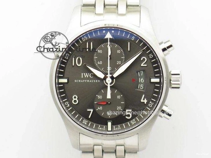 MIROTIME 0310 SmartChoice Mark XVIII IW327006 Titanium M+F 1:1 Best Edition Black Dial on Brown Leather Strap A 7145